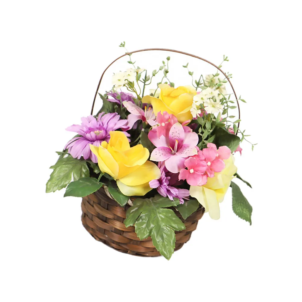 

African Daisy Decorative Artificial Flower Basket Adornment For Room Desktop Garden Balcony Theme Scene Decor Fake Flower Potted