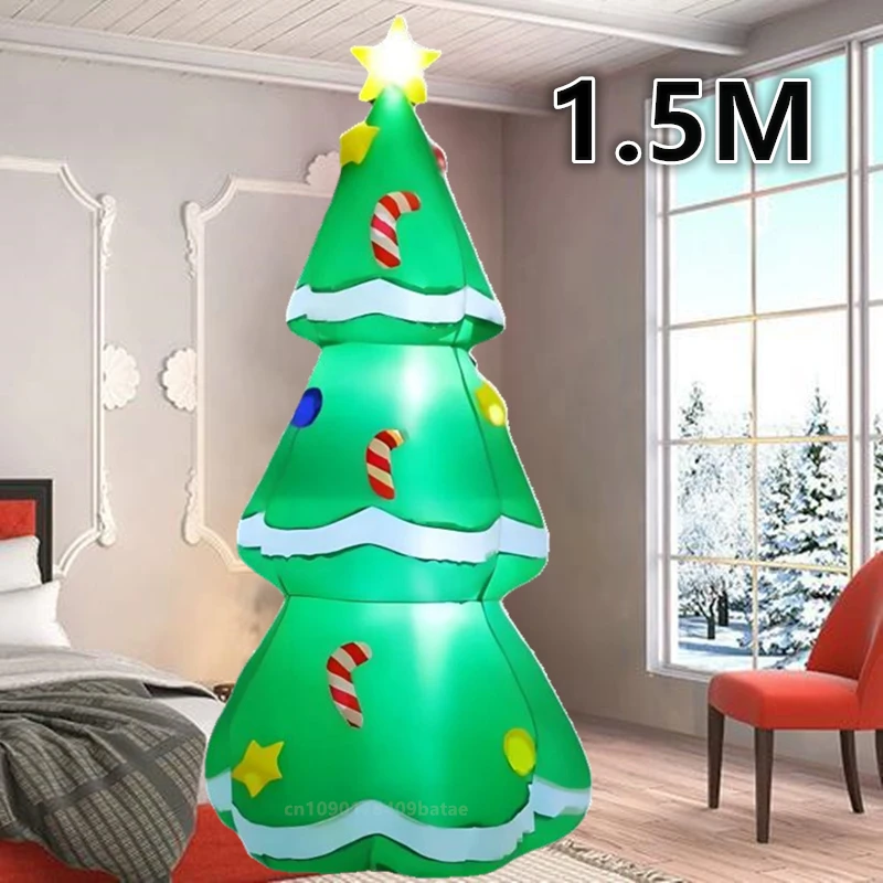 

1.5M/5FT inflatable music Christmas tree with LED lights, indoor and outdoor decoration supplies for Christmas parties
