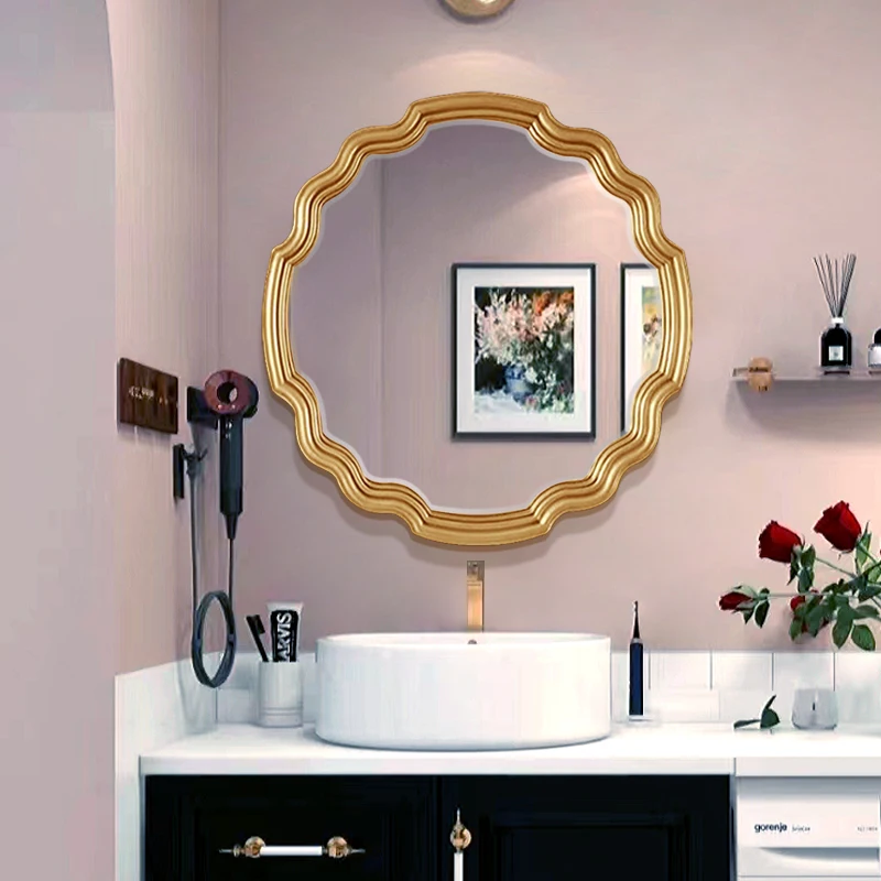 

Customized Nordic Light Luxury Style Irregular Wall Mounted Bathroom Mirror, Wash Mirror, Home Bedroom Dressing Mirror, Makeup M