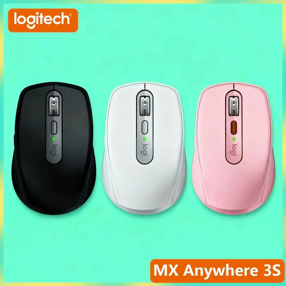 Ergonomic MX Anywhere 3S - 8K DPI, Hyper-Scroll, Anti-Slip, Ideal for Auto Repair Online Course & E-learning Desk Work