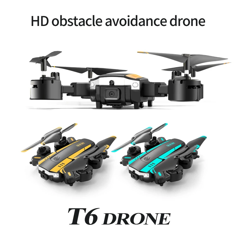 Nuovo T6 Drone 4K HD Evitamento Ostacoli Doppia Fotocamera Aereo di Controllo Remoto Fotografia Aerea Quadcopter Pieghevole Giocattoli Regalo CALDO