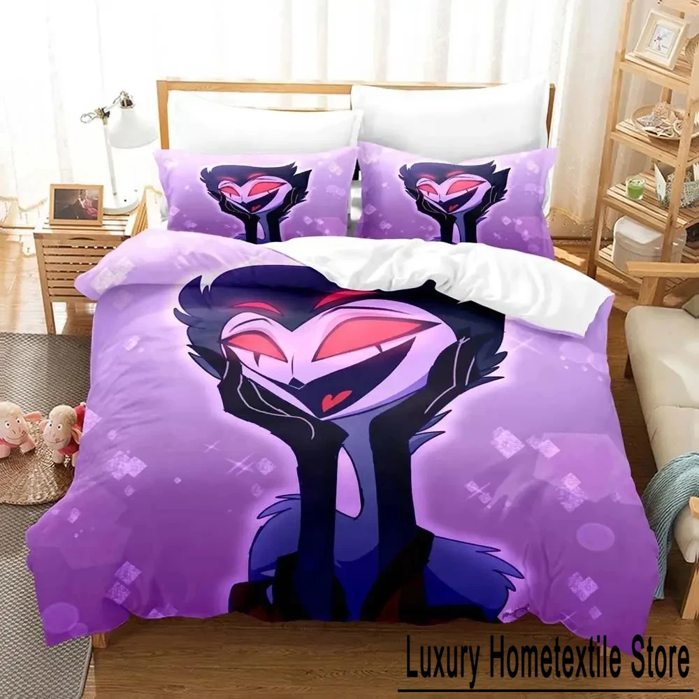 Anime Stolas Helluva Hazbin Hotels Boss Bedding Set Boys Girls Twin Queen Size Duvet Cover Pillowcase Bed Boys Adult