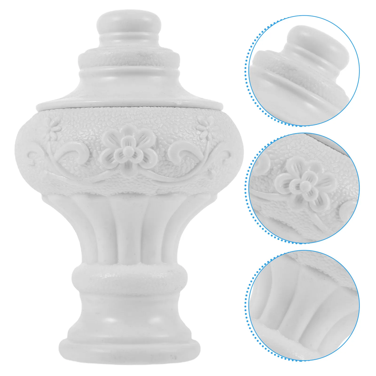 

Curtain Rod Finials Roman Pole Decorative End Caps Modern Simple Design Easy Install No Tools Needed for Home Hotel