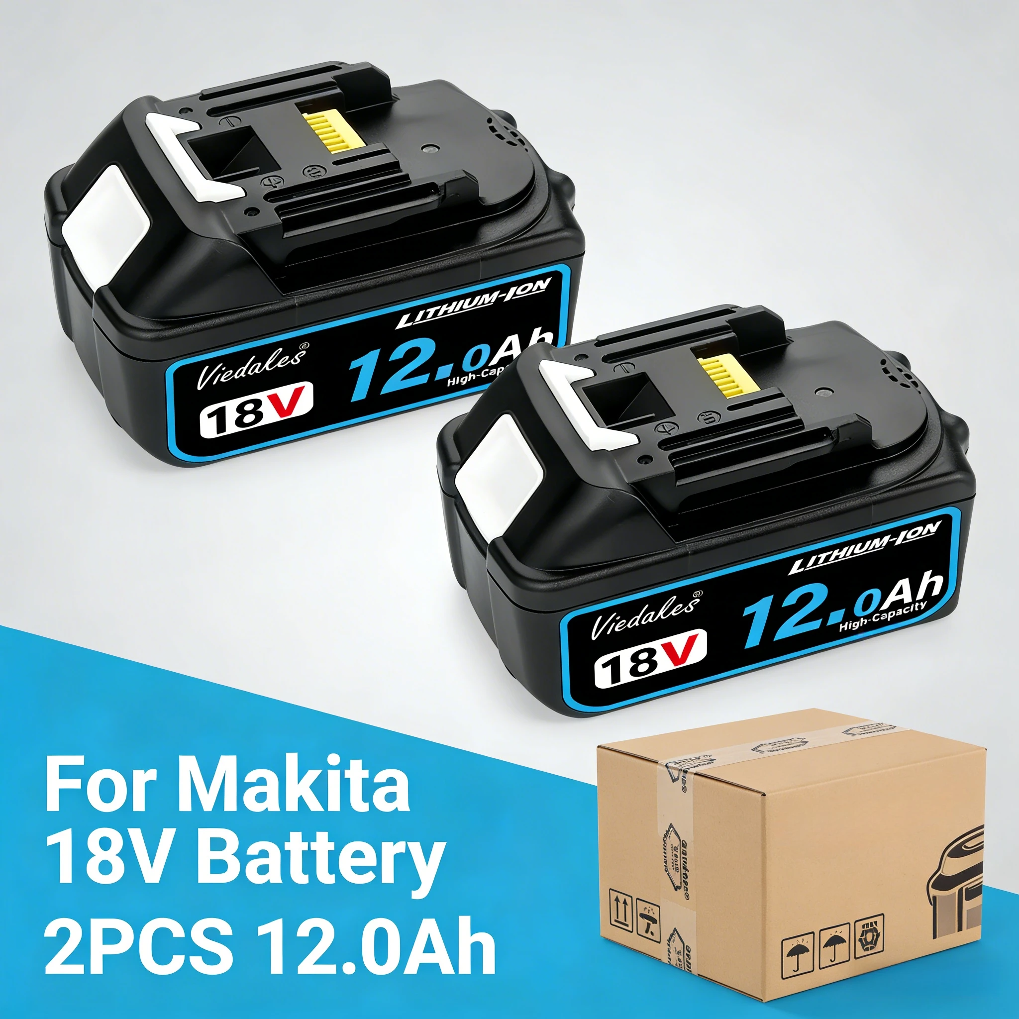 100% Original for Makita 18V 12Ah/10Ah/8Ah Battery for Makita Tool,DTD173、TW004G、DGA506 Rechargeable Replacement Lithium Battery