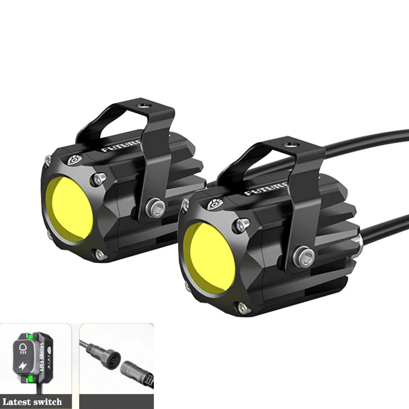 Future Eye-interruptor con cable para motocicleta, foco antiniebla, lámpara de tamaño pequeño, gran potencia, ultrabrillante, 60W, Faro de dos colores, F150S