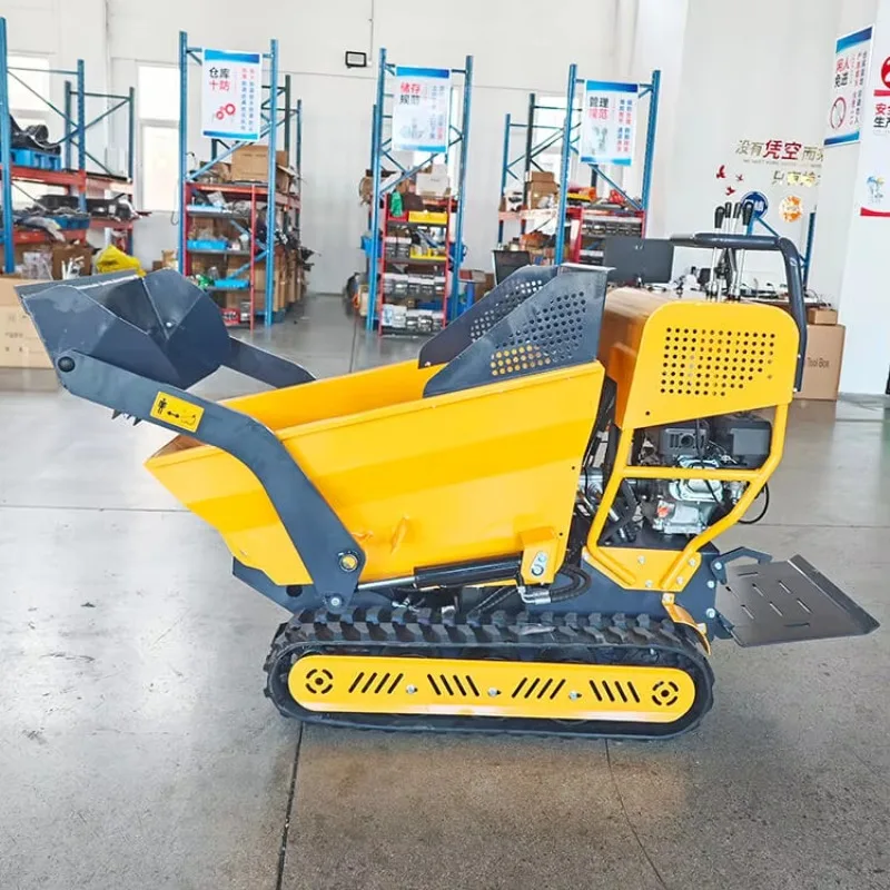 

Mini Truck Transporter Hydraulic Mini Dumper 500kg Mini Dumper Crawler Climbing Small Tracked Carrier Tractor