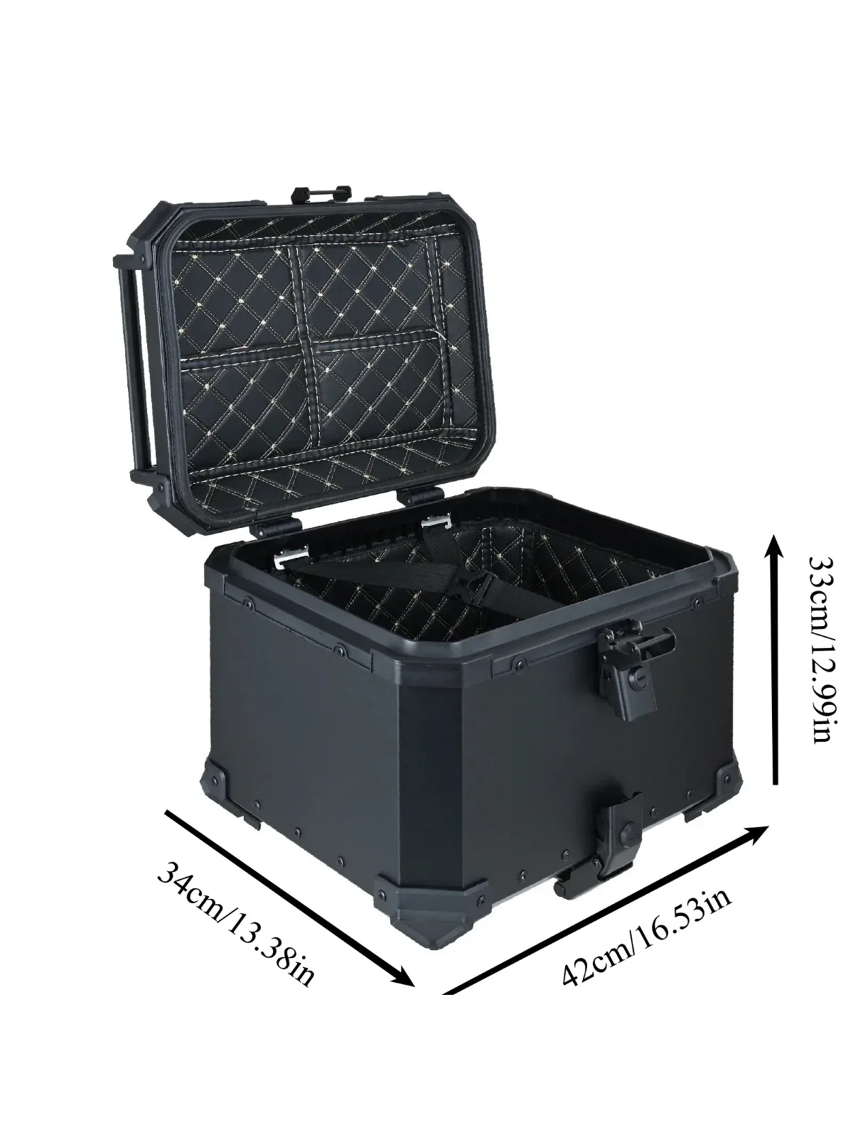 45L aluminium top staart achterbagage opslag gereedschapskoffer slot motorfiets kofferbak helm doos universeel voor de meeste motorfietsen - afbeelding 2