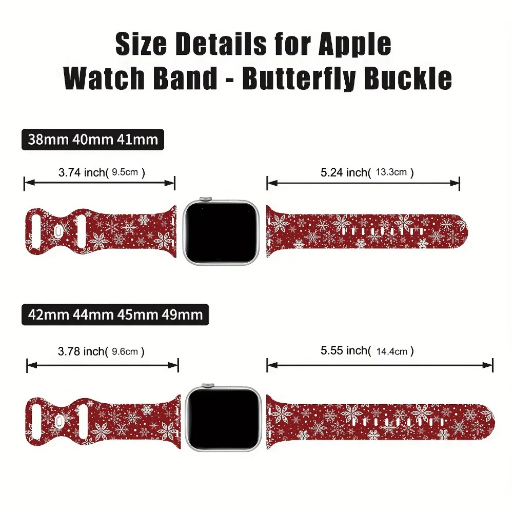 Silicone Christmas Band for Apple Watch  Ultra 3 Strap 49mm 46mm 41mm 42mm 44mm 45mm  Sport Bracelet for iWatch 11 10 9 8 7 6 5 image 4