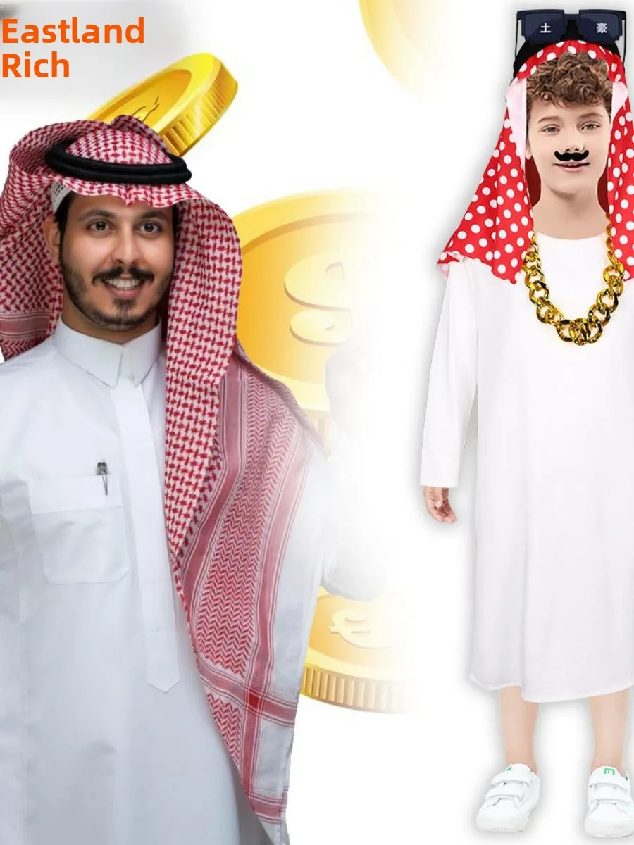 성인 아랍 두바이 백만장자 로브 할로윈 의상 재미있는 생일 파티 의상 중동 국가 무대 의상 여성용
