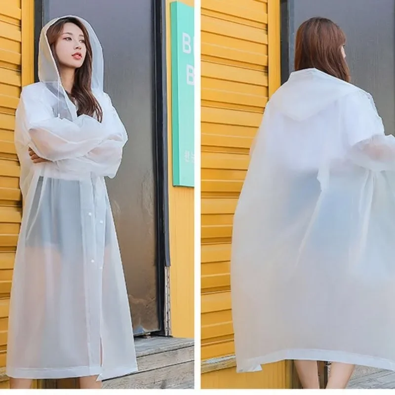 New 1Pc Waterproof Hooded Rain Coat for Men and Women, Impermeable Raincoat, Thick Poncho, Outdoor Tourism, Hiking