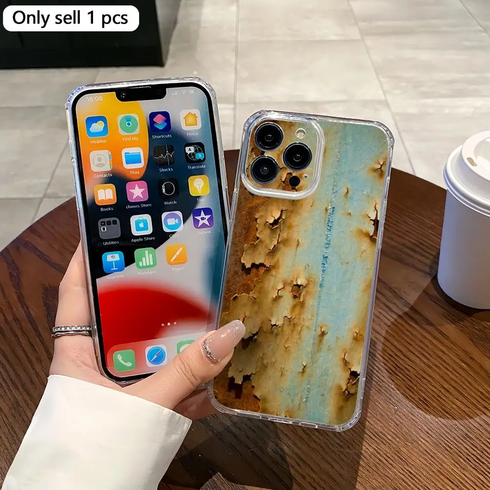 

Minimalist rust pattern phone case, magnetically attached and transparent, compatible with iPhone 17/16/15/14/13/12/11, Magsafe