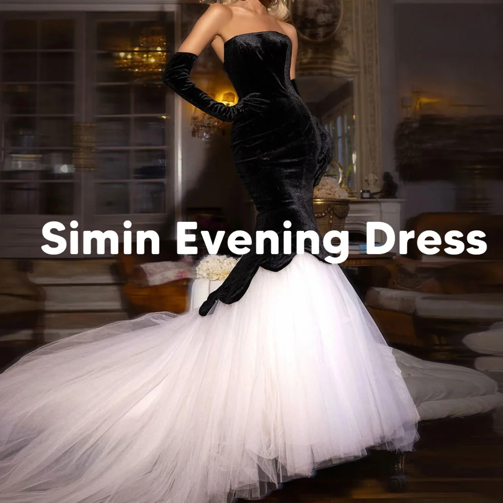 

Simin Customized Women's Velour Mermaid Strapless Draped Evening Dresses With Long Gloves Floor-Length Elegant Dresses 2025