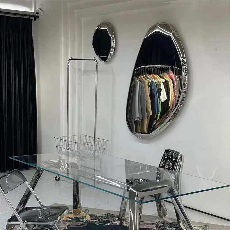 Minimalist Mirror‑Polished Stainless‑Steel Teardrop Wall Decor Creative Wall‑Hanging Art Ornament for Office Living Room