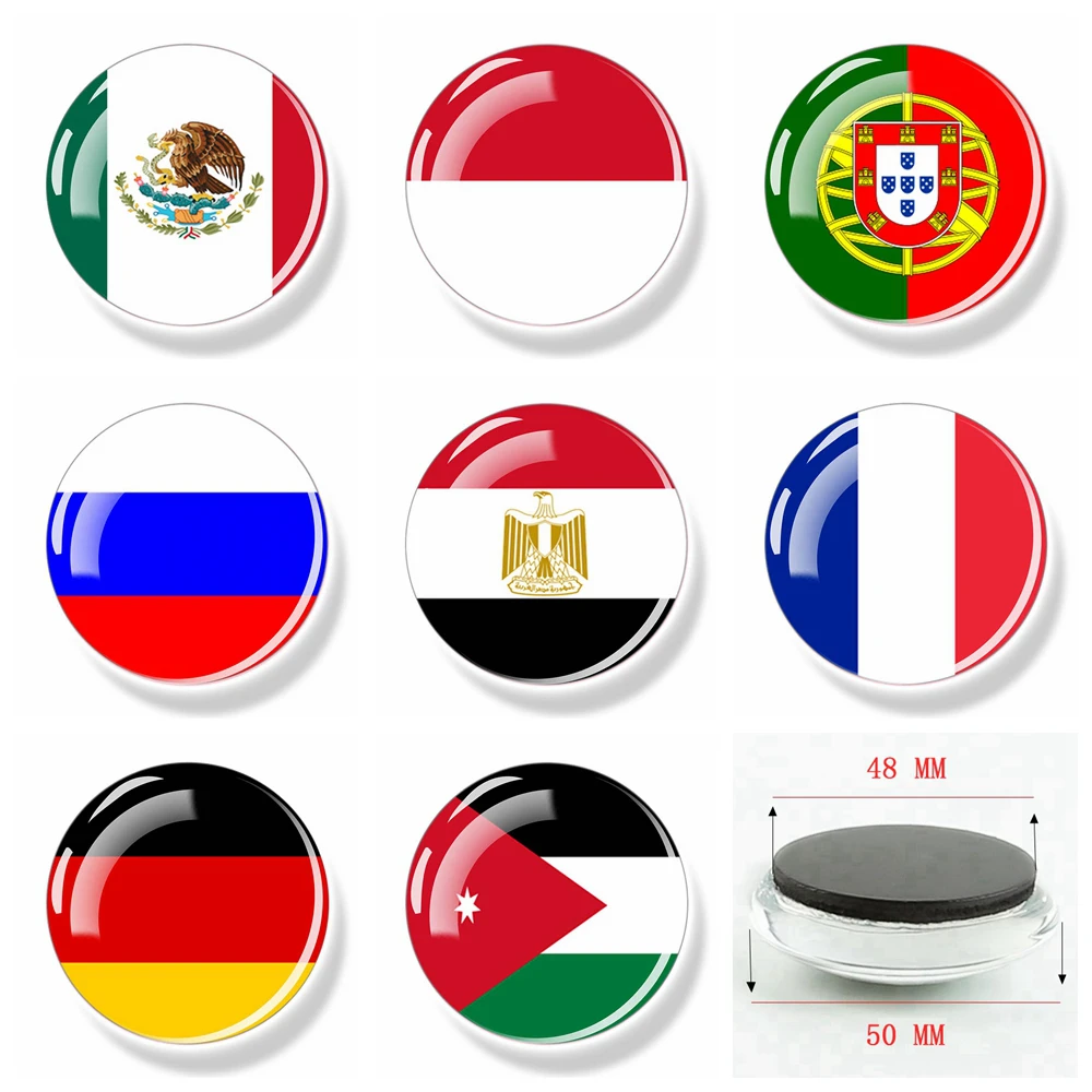 National Flag Refrigerator Magnets Stickers Glass Cabochon Magnet Fridge Mexico Egypt France Germany Russia Souvenir Home Decor