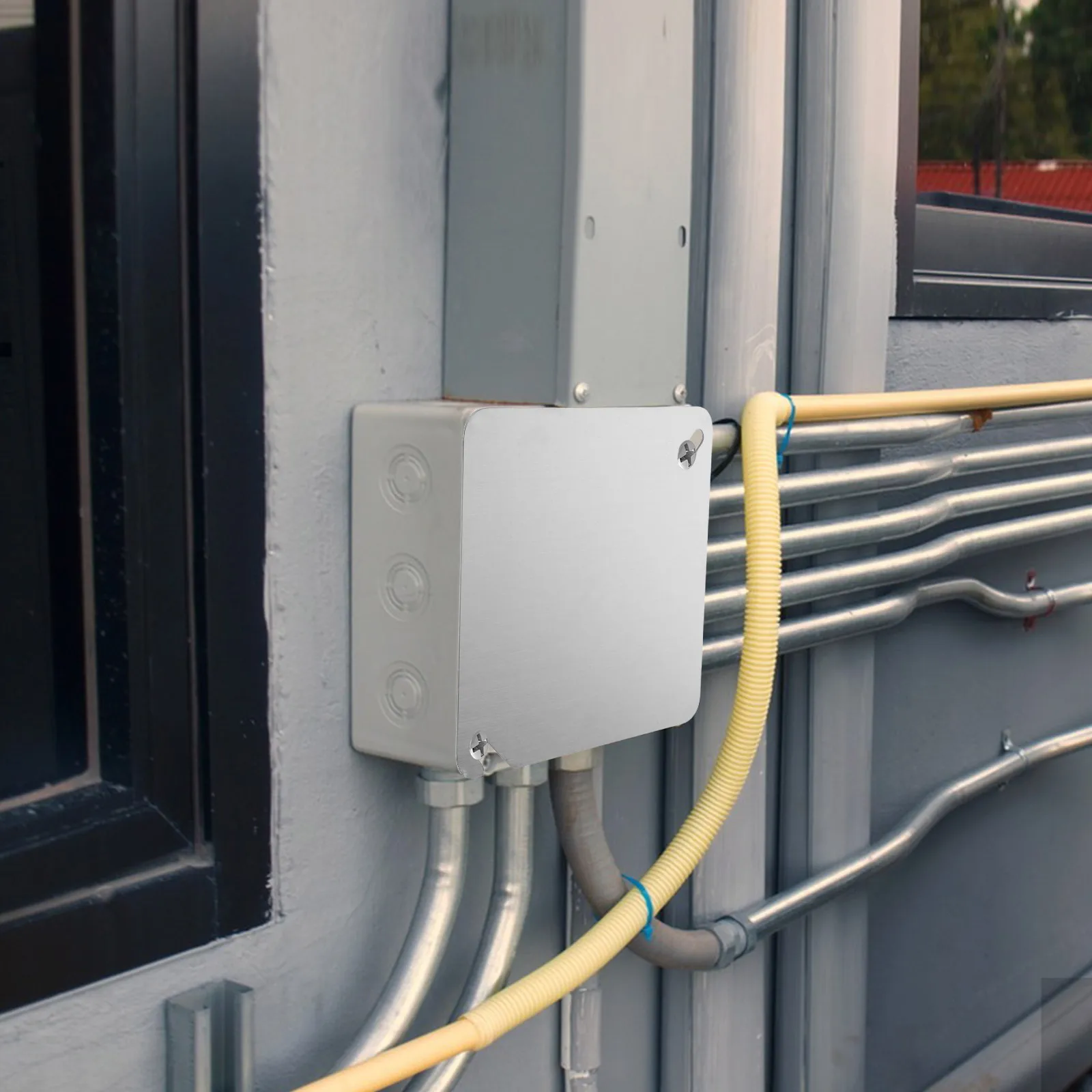 

4 шт. металлические крышки для электрической коробки, квадратная плоская пустая крышка для электрической розетки, сменные розетки