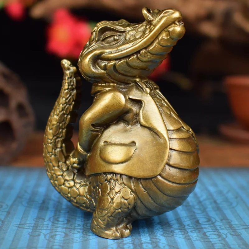 

Solid Copper Wealth Attracting Solid Alligator Office Desk Study Room Living Room Decorative Financial Big Crocodile Artwork Gif