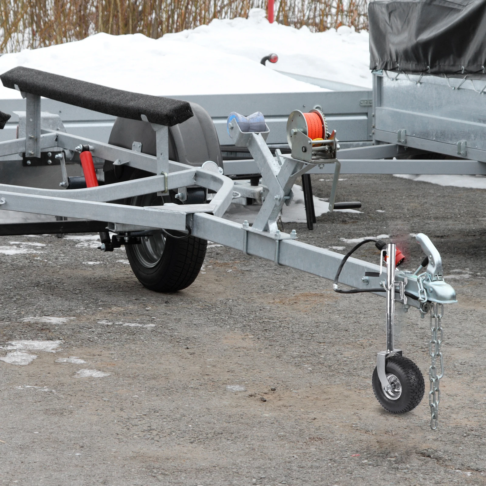 

Trailer Jack with Wheel 2000 Lbs Capacity Heavy-Duty Bolt-Fixed Swivel Tongue Jack 11in Vertical Load for RV Boat