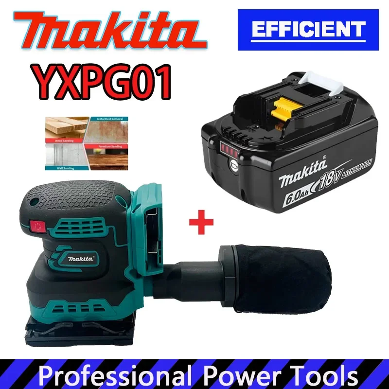 

Беспроводная эксцентриковая шлифовальная машина Makita с 3 скоростями, бесщеточная, для шлифовки и полировки, совместима с аккумулятором 18В