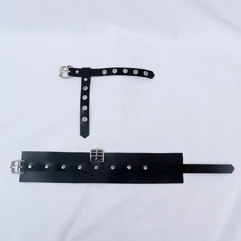 PU Leather Hand Wrist to Thumbs Cuffs Bondage Belts Cosplay Sexy Ankle Wrist Adjustable Strap with Toes Restraints Sex Toys - Image 5
