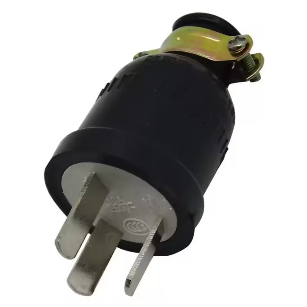 Waterproof Black China Australia 3pin Power Cable Wiring Industry Connector 250V 10A Rubber Trisprong AU Locked Power Plug