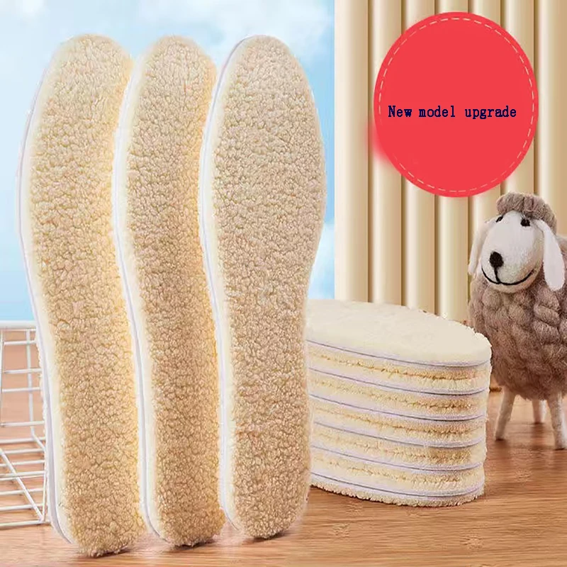 Palmilhas quentes ajustáveis com lã e pele de cordeiro espessada palmilhas confortáveis de caxemira e algodão botas de neve