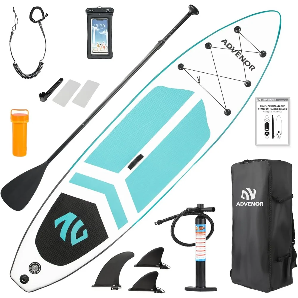 

Inflatable Stand Up Paddle Board with Hand Pump,Leash, Adjustable SUP Paddle/Kayak Paddle,Kayak Seat, 2 Fishing Mounts