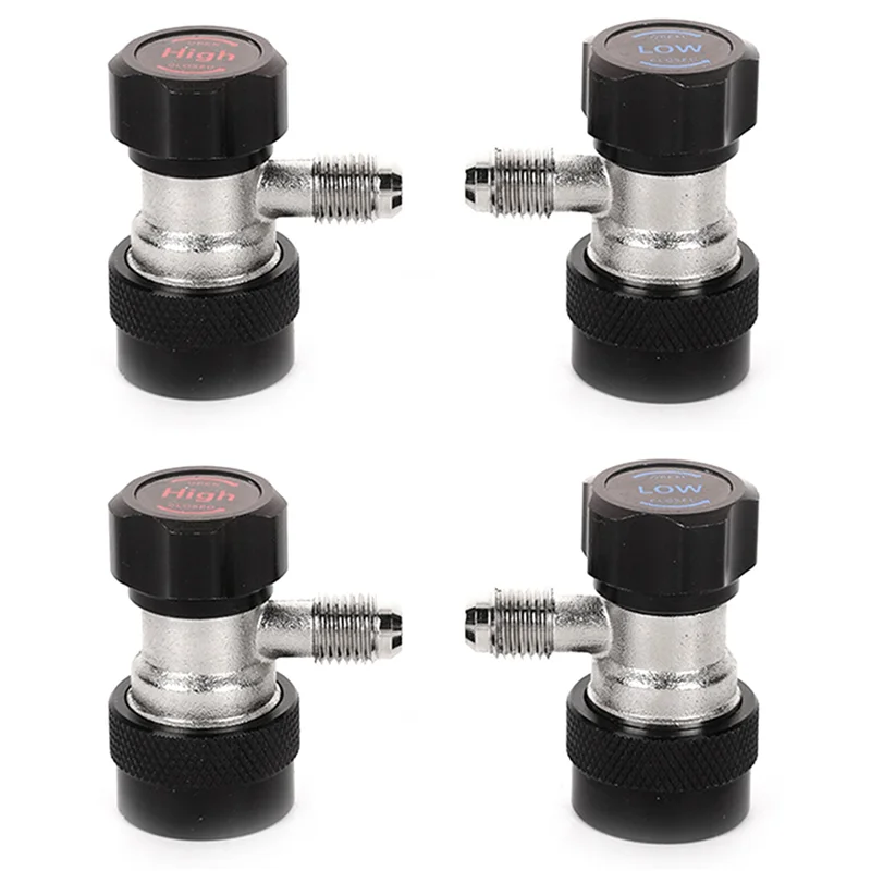 4X R134A A/C AC compresor R-134A adaptador de acoplamiento rápido Manual aire acondicionado 1/4 accesorios de conectores SAE