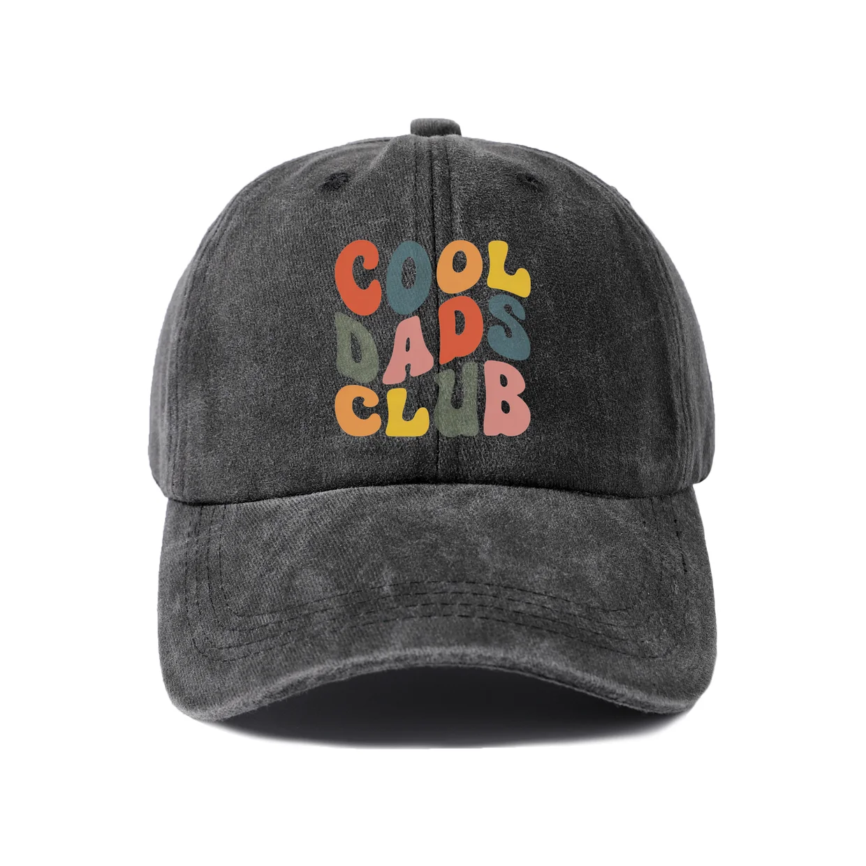 Cool Dads Club Lettering Graphic Vintage Washed Baseball Cap, Adjustable Unisex Dad Hat, Weekend Gift