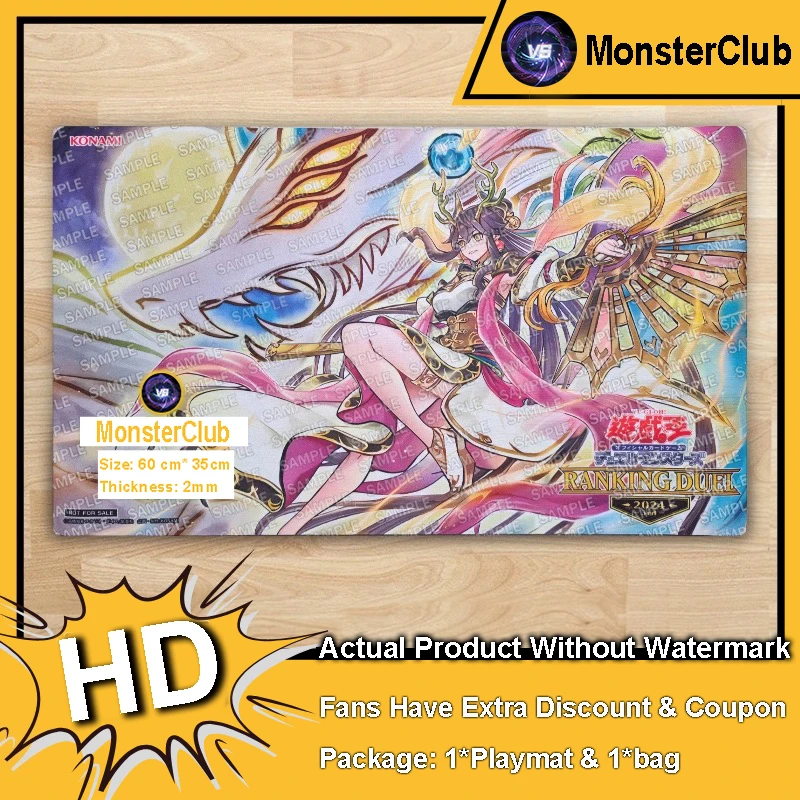 

YuGiOh Playmat Tenyi Spirit - Suruya TCG CCG Коврик для настольной игры Duel Pad Коллекционный коврик для карточных игр Резиновый игровой коврик для мыши 600x350x2 мм