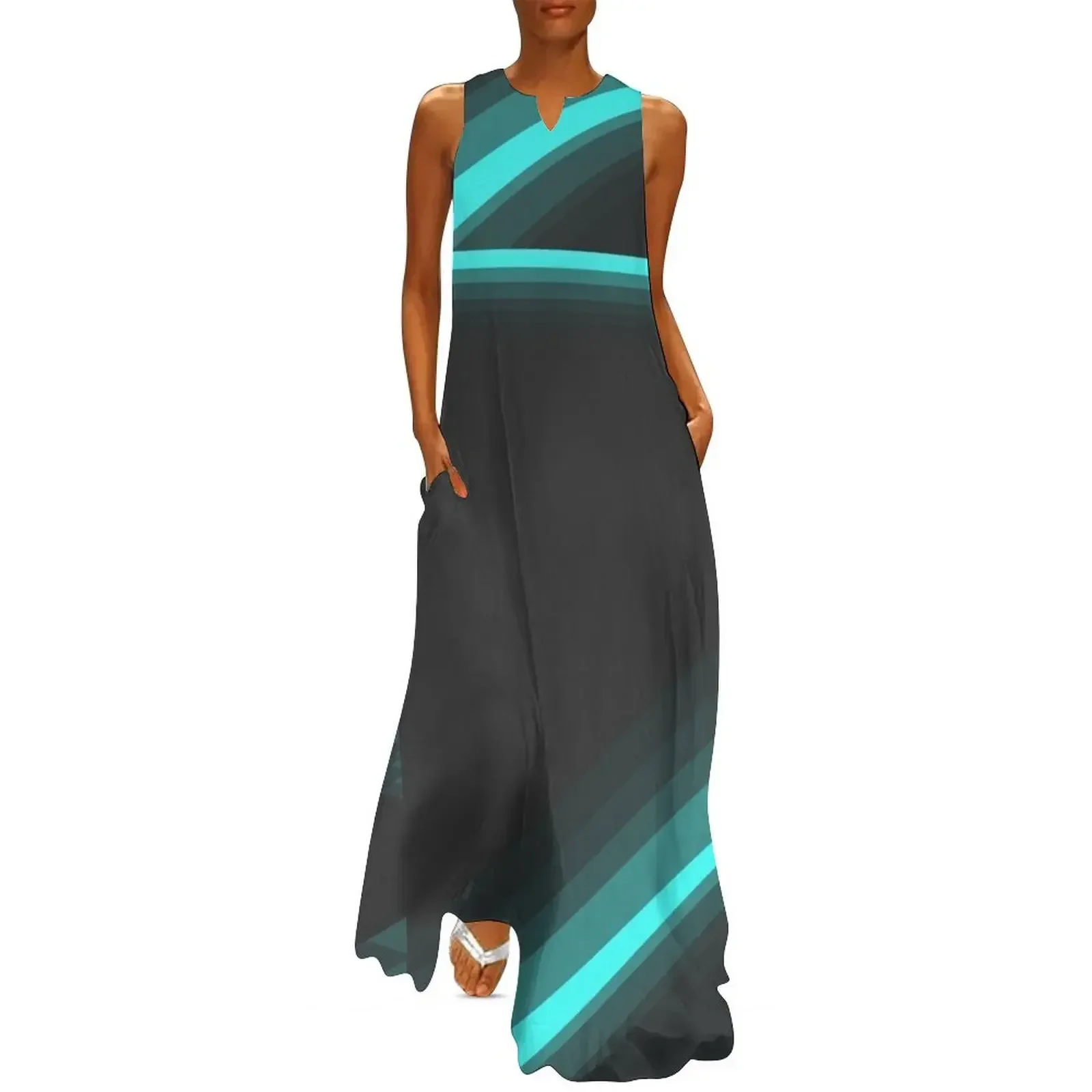 

TRON NEON Long Dress Summer women's clothing party dress women elegant luxury evening dress women Dresses gala