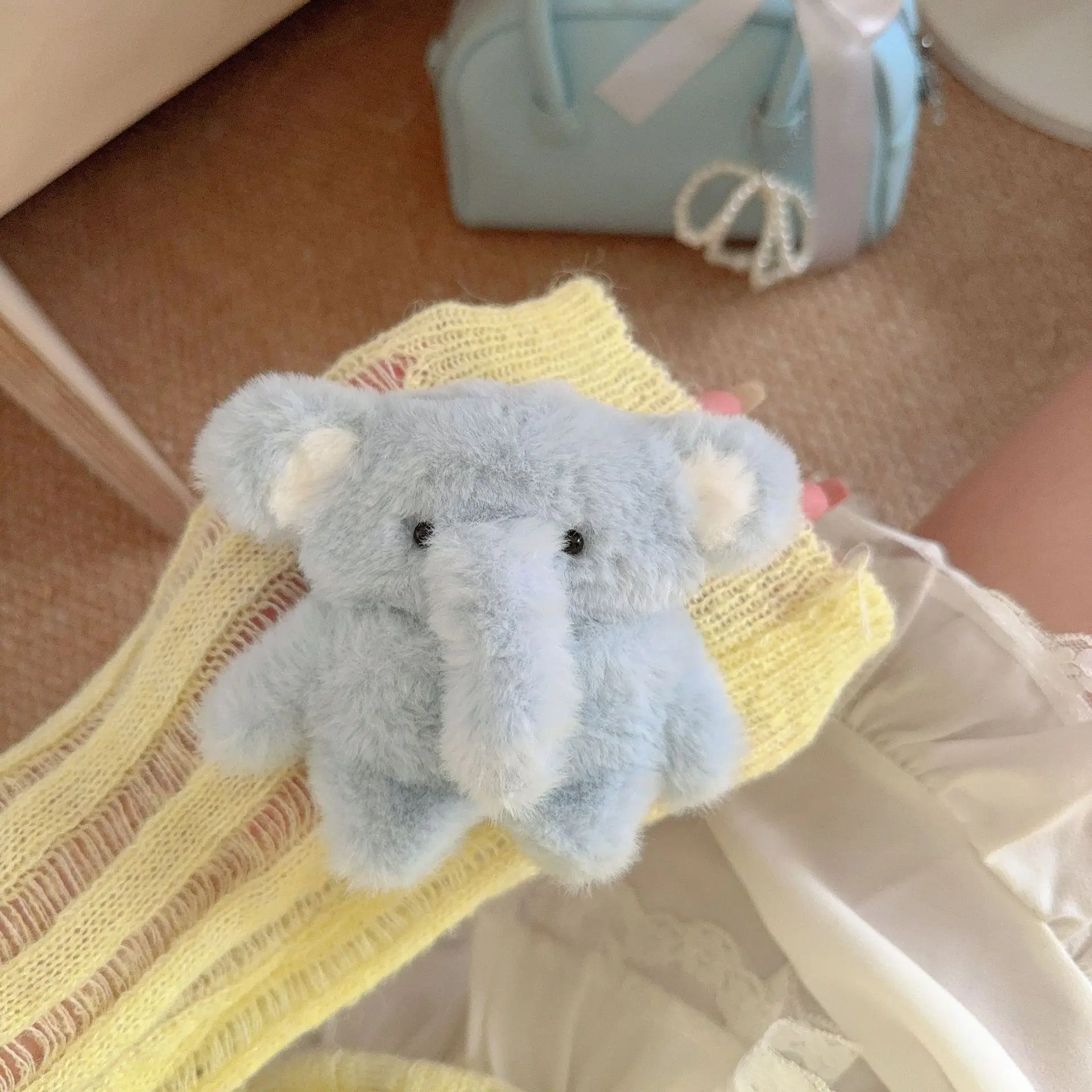 Korean 3D Cartoon Elephant Fluffy Plush Couple Earphone Case for Airpods Pro 4 3 2 1 Headset Protective Cover For Air Pods Pro 2