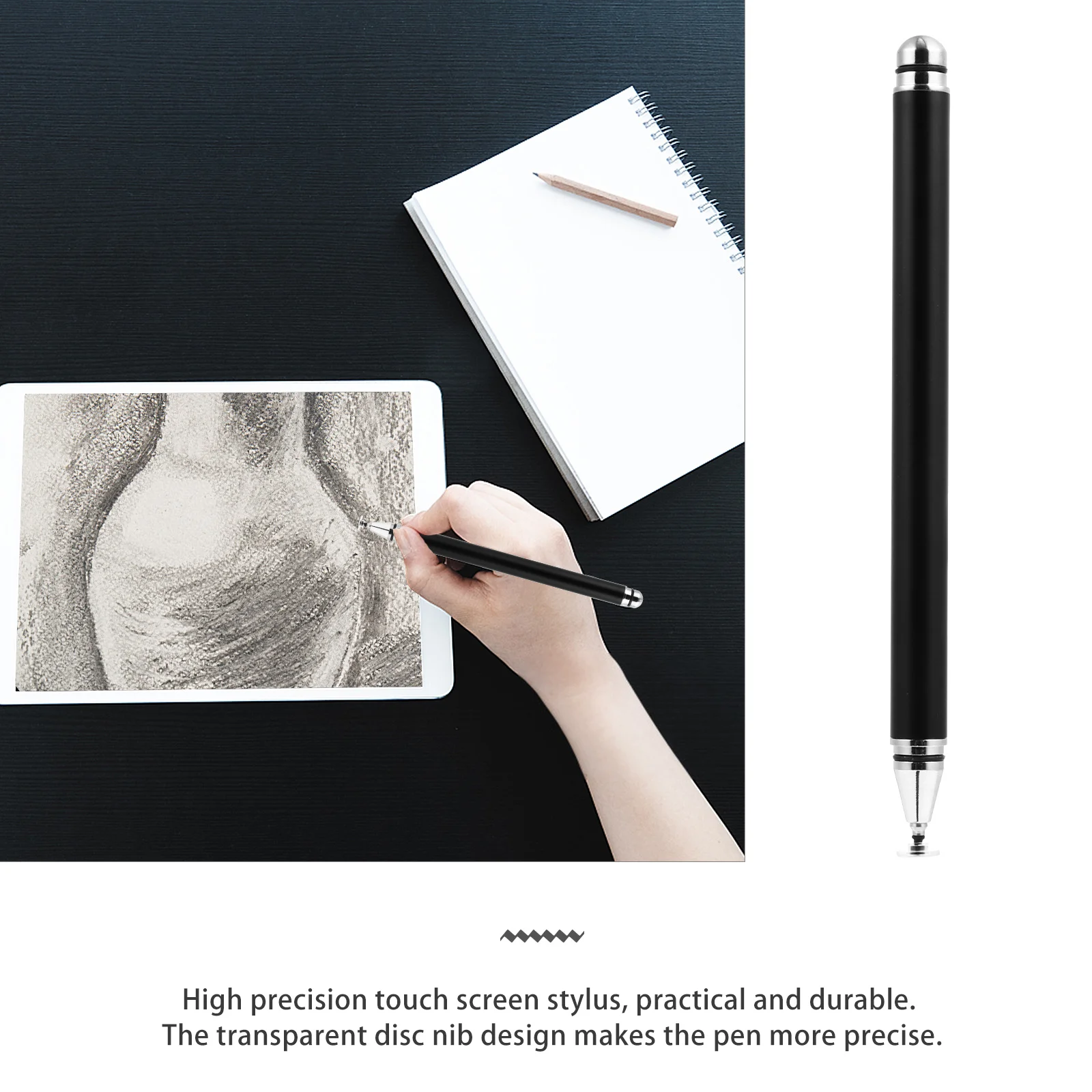 

Capacitive Pen Disc Stylus Pens Touch Screen Tablet Pencil High Precision Replaceable Tips Smooth Rotation Universal Device
