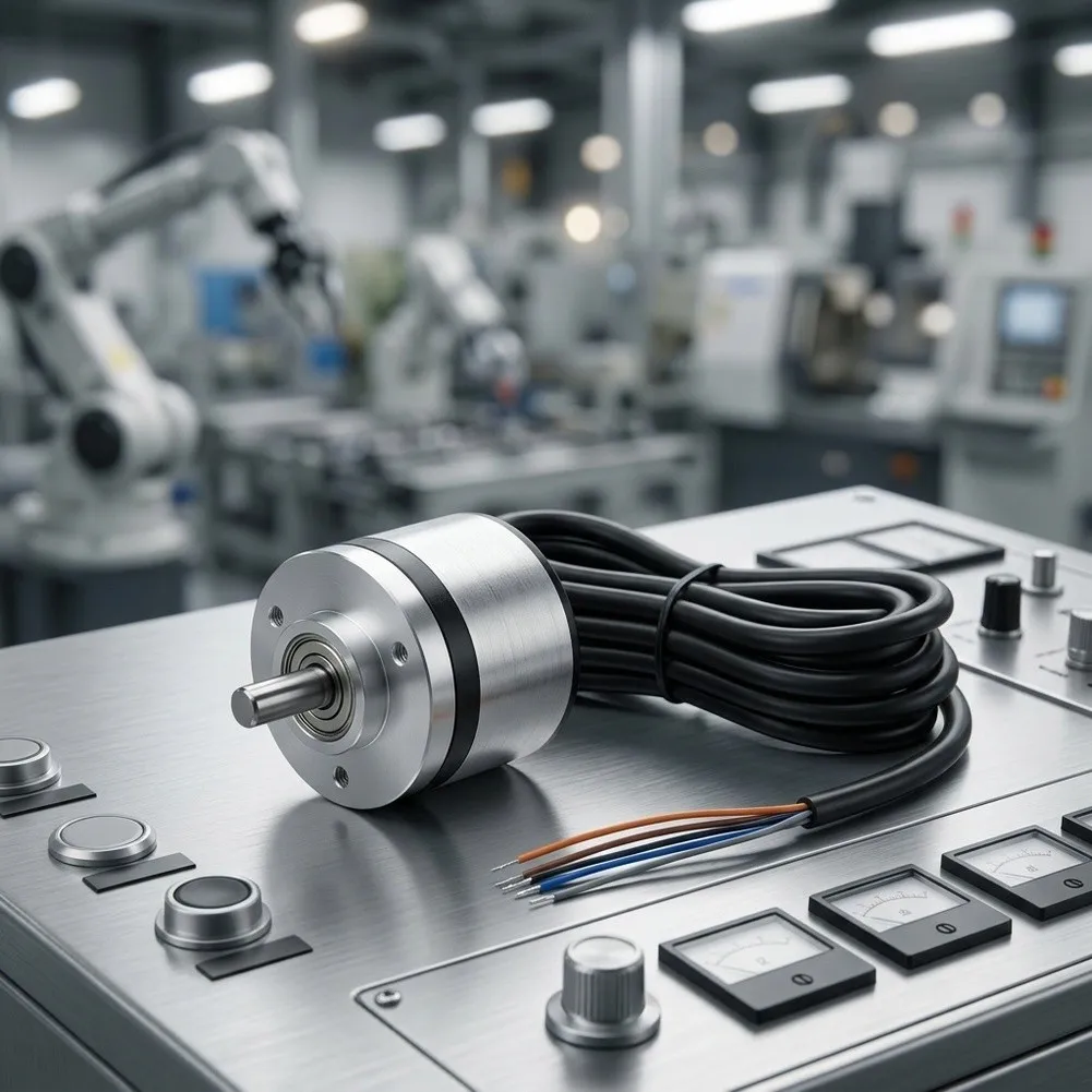 E40S6 Photoelectric Incremental Encoder with ABZ Phase Signal Output for Motor Position Control in Industrial Use