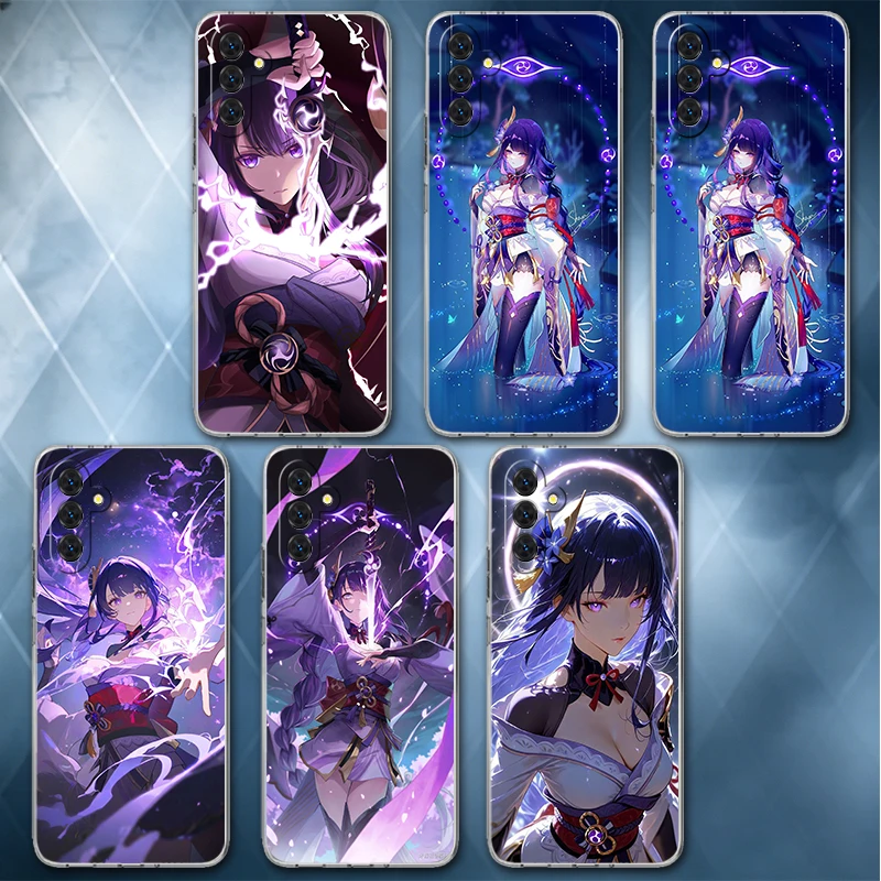 Genshin Impact Raiden Shogun Soft Phone Case For Samsung A57 A17 A56 A16 A55 A15 A54 A14 A53 A13 A52 A12 A37 A36 A35 A34 A33 A26
