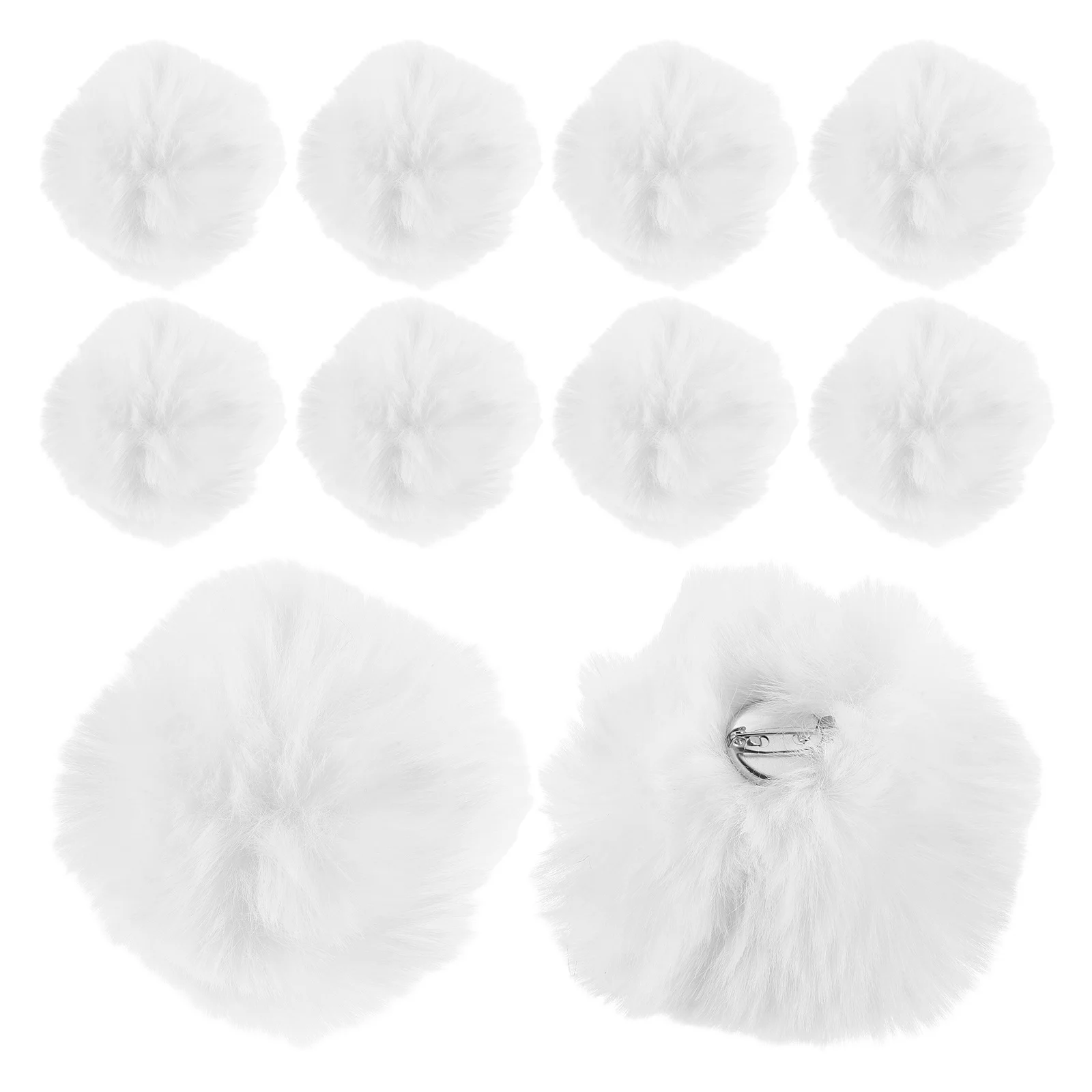 

12pcs Faux Pom Poms Clip-On Decorative Balls For Hats Shoes Crochet Crafts Gloves Scarves Keychain Soft Accessories Handicraft