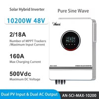 10.2KW Hybrid Inverter Off Grid Inverter 48v on Grid Solar Inverter Pure Sine Wave Bulit In 160A MPPT Solar Controller