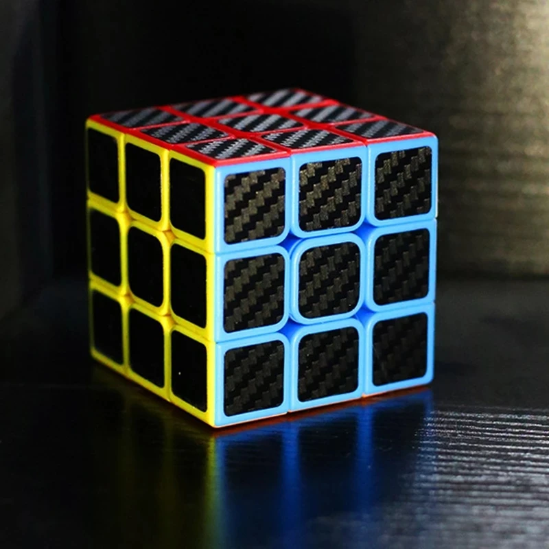 High Quality 3x3x3 Carbon Fiber Sticker Magic Cube Puzzle 3x3 Speed Cubo magico Square Puzzle Gifts Educational Toy For Children