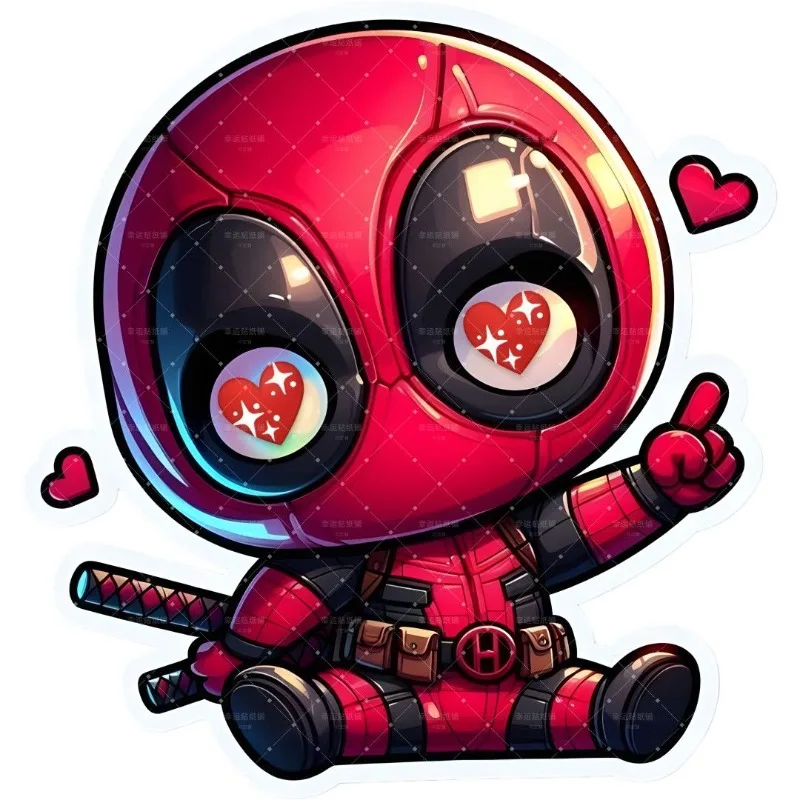 Cartoon Deadpool Pattern Anime Peripheral Stickers Waterproof and Sunproof Creative Indoor and Car Body Personalized Decoration - view 2