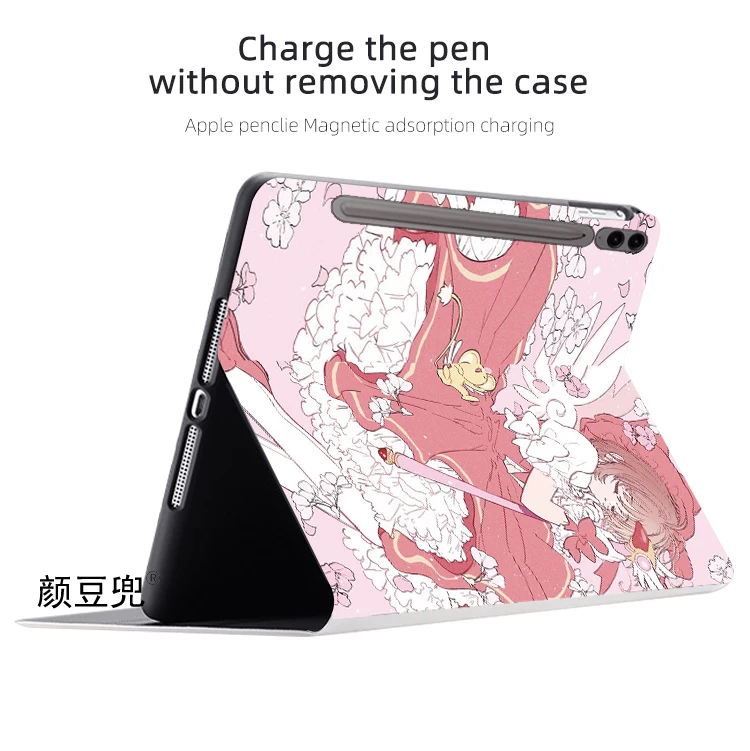 Card Captor Anime SAKURA For Samsung Galaxy Tab S10 FE plus  S9 FE  Case S7 S8 Plus Tri-fold stand Cover Galaxy tab s6 lite