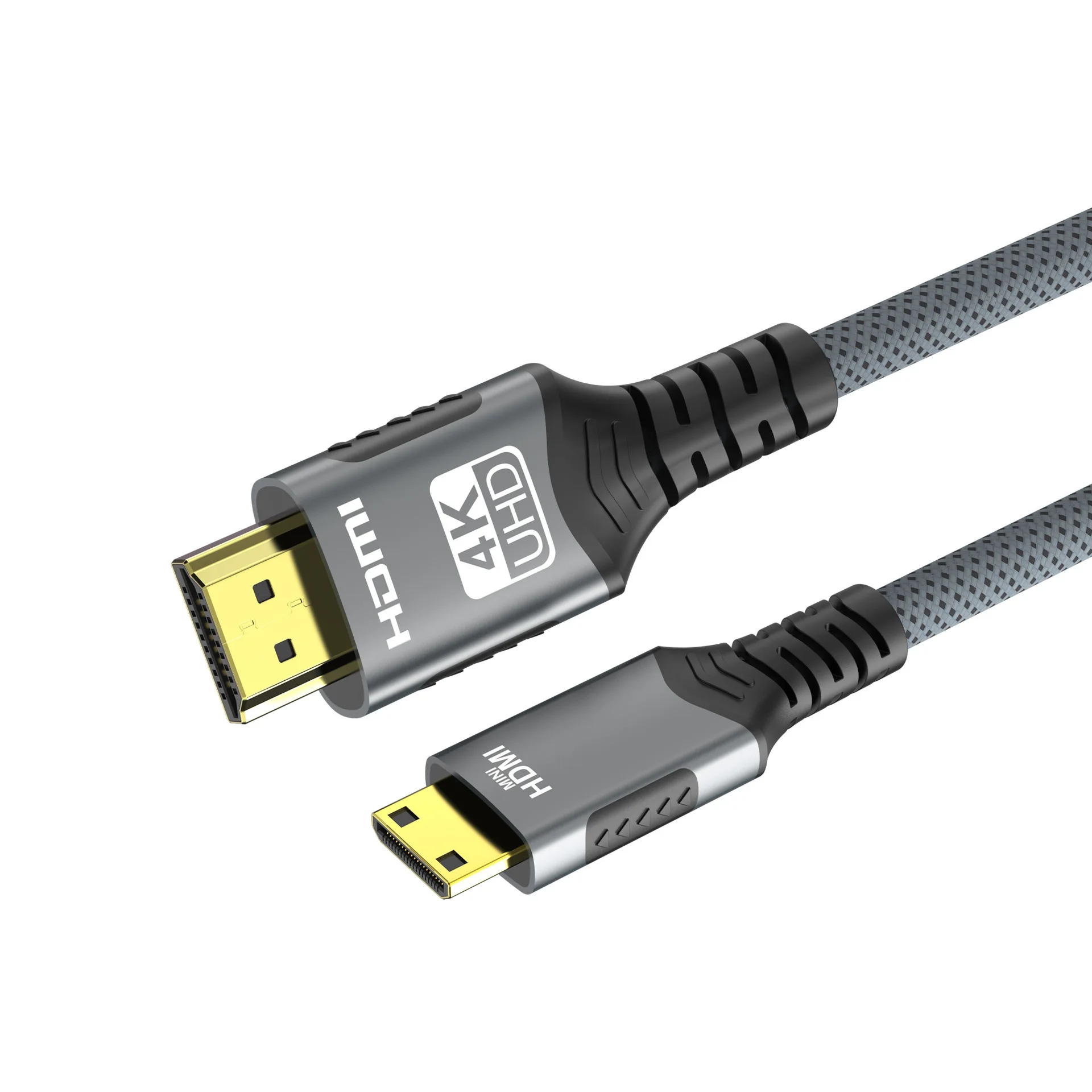 4K@60Hz Mini/Micro HDMI to HDMI Cable Braided HDMI 2.0 Male to Male Bi-Directional Cord 18Gbps for Digital Camera Monitor TV