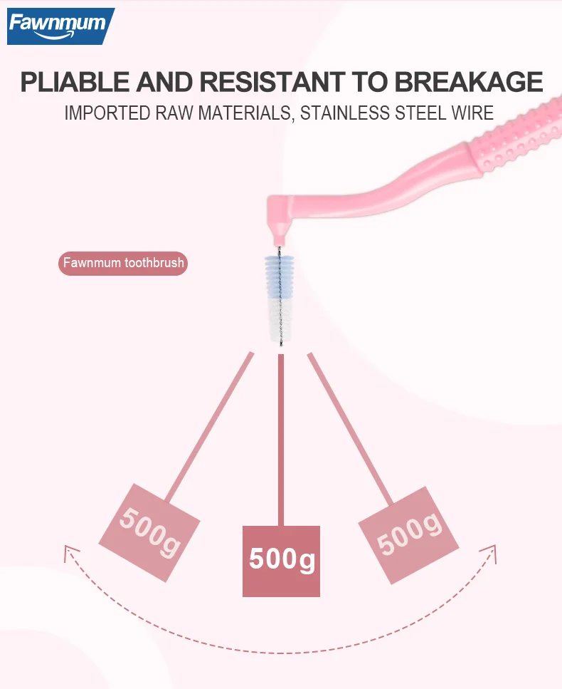 10 PCS L-Shape Interdental Brush Wire Orthodontic Interdental Brush Orthodontic Toothbrush Soft Bristle Oral Care