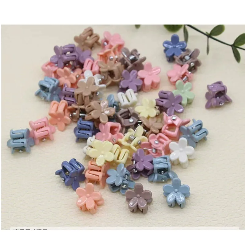 100 قطعة مقاطع شعر طفلة-متعددة الألوان مشابك مخلب زهرة صغيرة إكسسوارات الشعر دبوس شعر صغير للأطفال والنساء هدايا الحفلات المدرسية #3