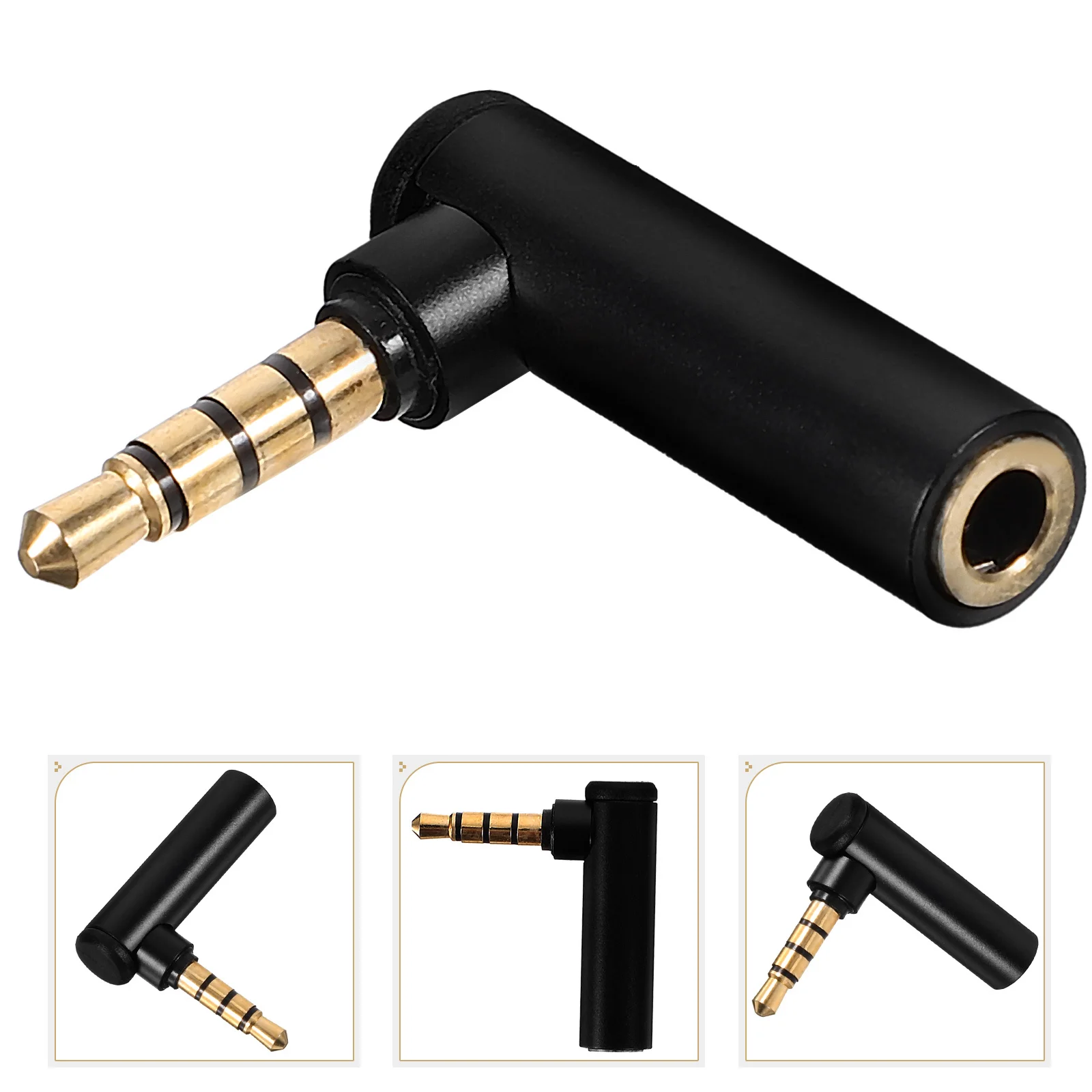 5Pcs 3.5mm Male to Female 90 Degree Adapter Copper Aluminum Alloy Durable Audio Connector for Smartphone Computer Digital Player