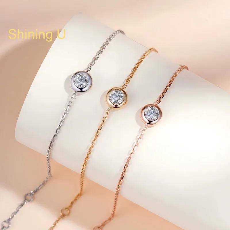 

Сияющий U S925 Серебряный браслет с муассанитом 0,5 карата для женщин, ювелирные изделия для вечеринок