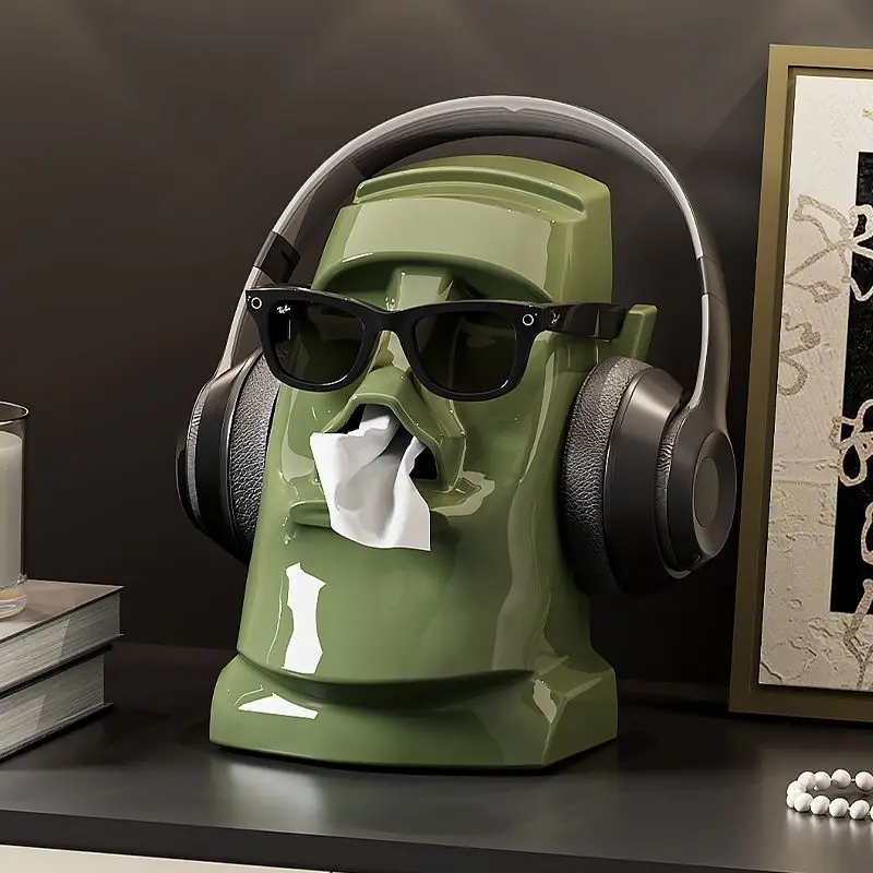 

3-in-1 Funny Desktop Organizer: Tissue Box, Glasses & Headphone Stand, Novelty Gag Gift for Desk