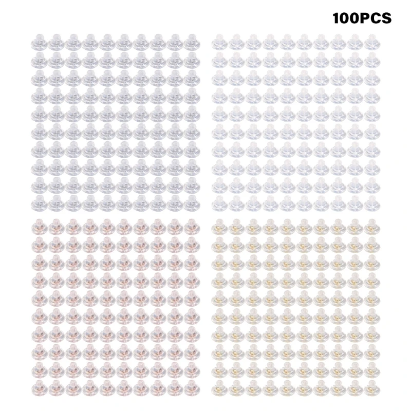 

100 шт., мягкие силиконовые стопоры для сережек для женщин и девочек, сменные задние части сережек N0HE