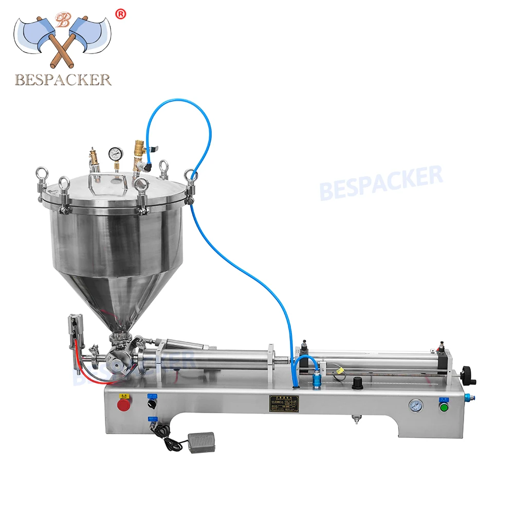 Bespacker G1WTD-1000P Semi-Automatic Pressuriza Water Liquid Honey Juice Chili Sauce Soft Drink Tomato Paste Filling Machine