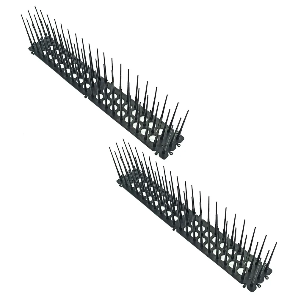 

2 pcs Anti-bird Spikes Black Deterrent for Courtyards Gardens Practical Outdoor Supplies Cat Scat Spike Mat Portable Gardening