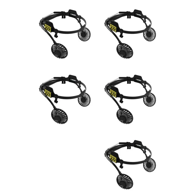 5X Safety Helmet External Fan 3 Speeds For Summer Cooling With Night Light Suitable For Most Helmets