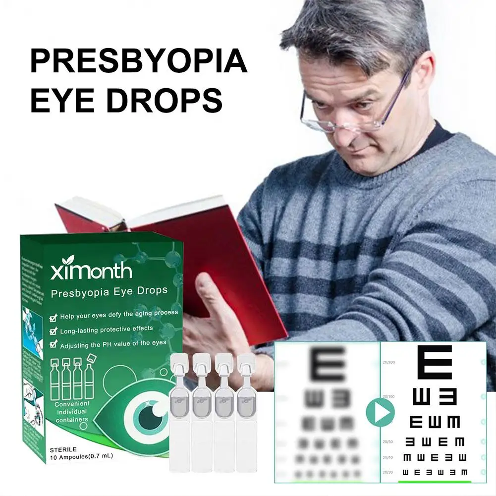 10pcs*0.7ml Presbyopia VisionRestore Eye Drops Relieve Eye Fatigue, Dryness, Itching, Eye Swelling, Blurred Vision Care Solution